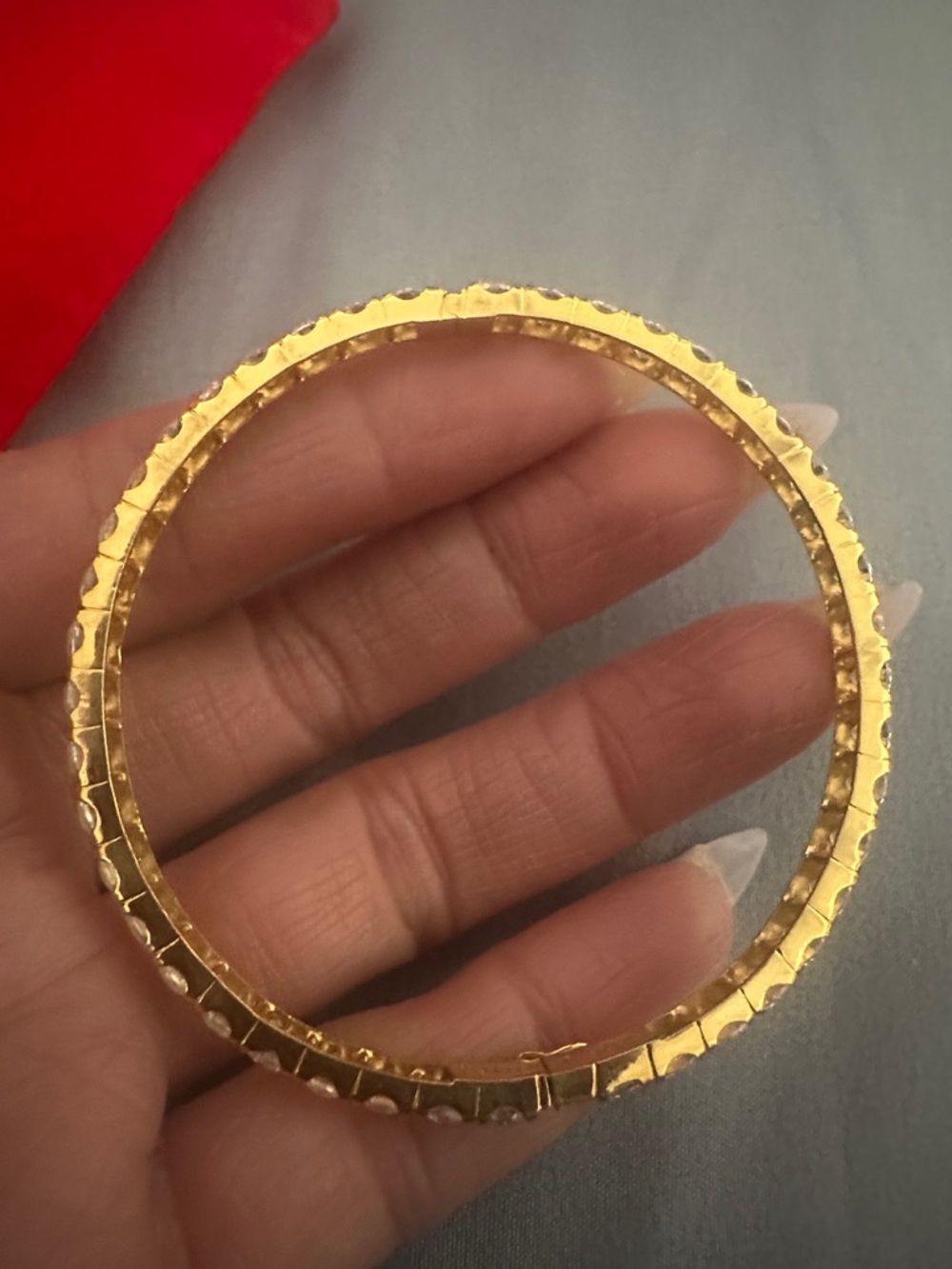 Gold Crystal-Accent Bangle Bracelet - Women Jewelry - Picture 4 of 6